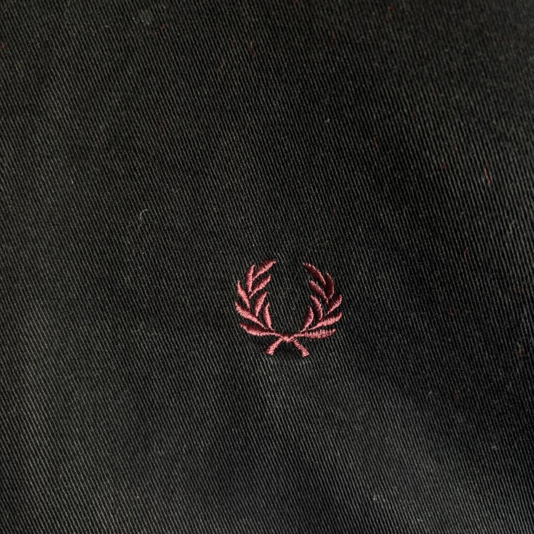 フレッドペリー ハリントンジャケット スウィングトップ 刺繍ロゴ　紺　L