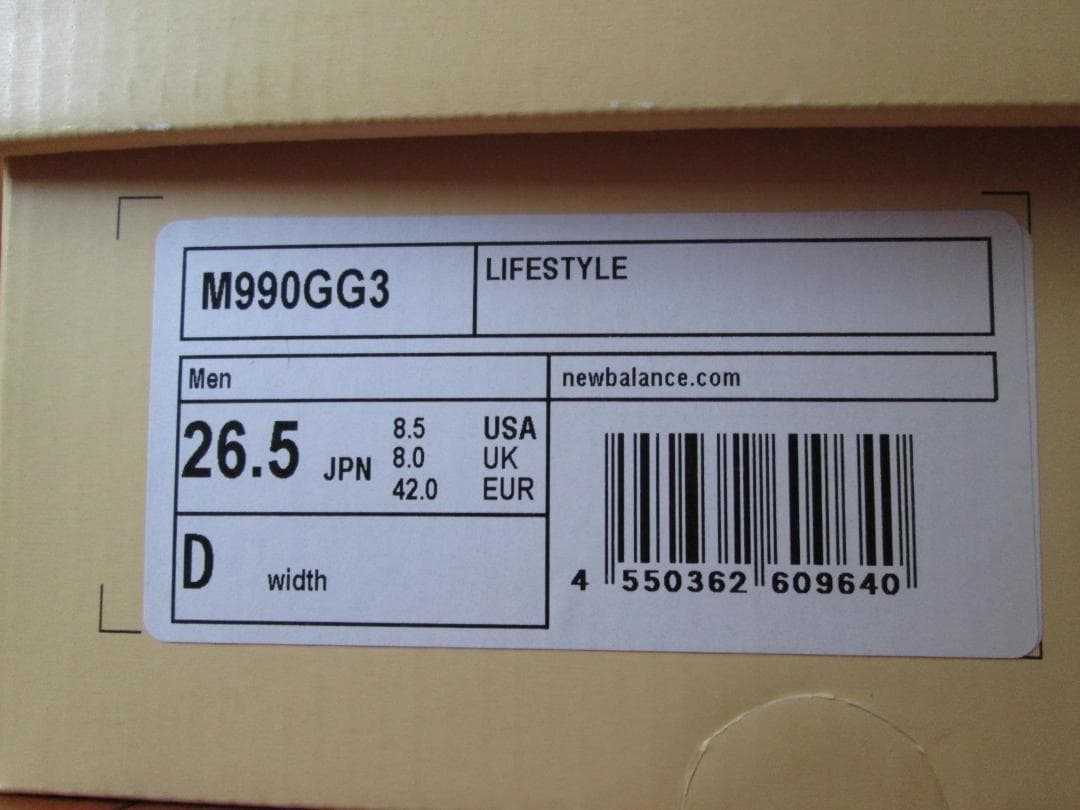 ニューバランス M990GG3 made in USA 26.5cm US8.5