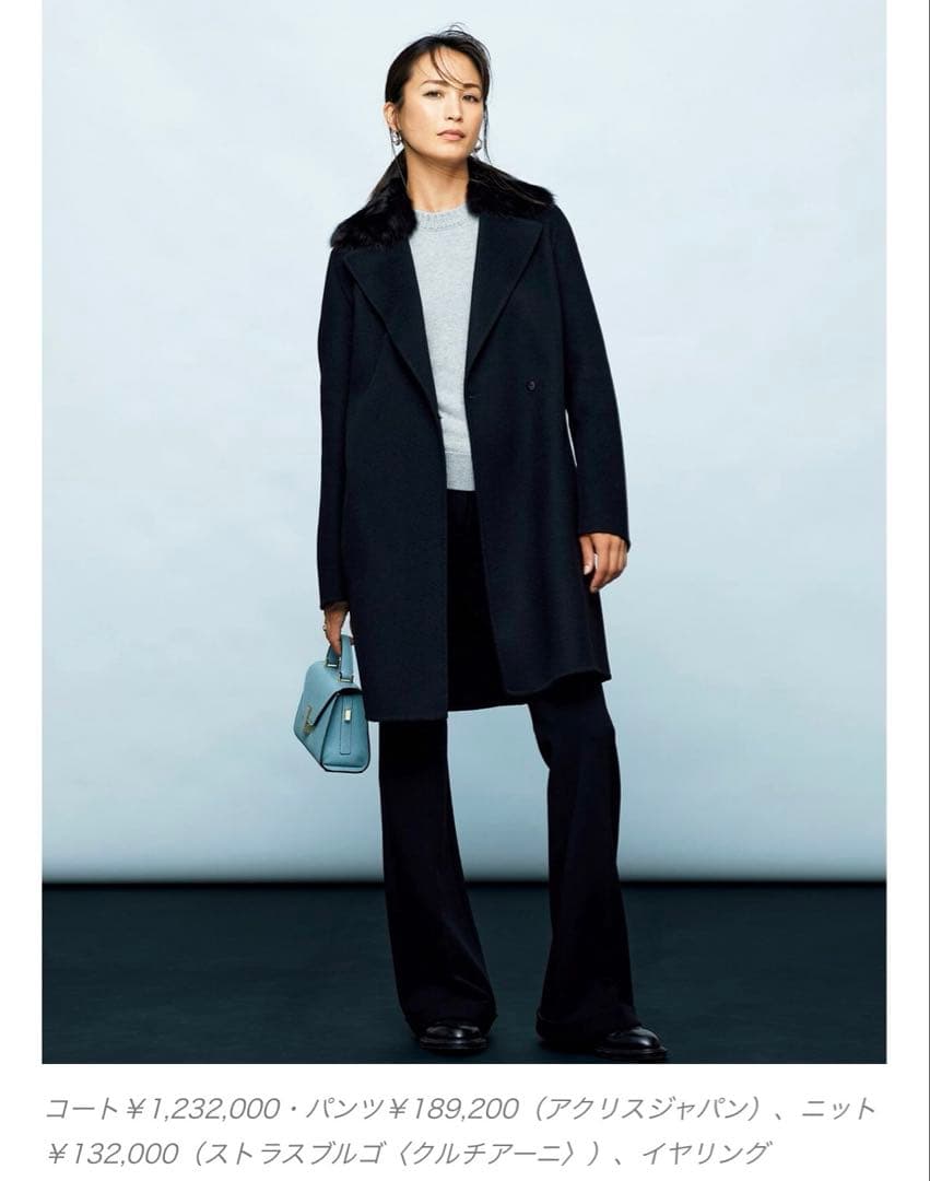 早春コーデ Cruciani ウールカシミヤニット ホワイト クルチアーニ