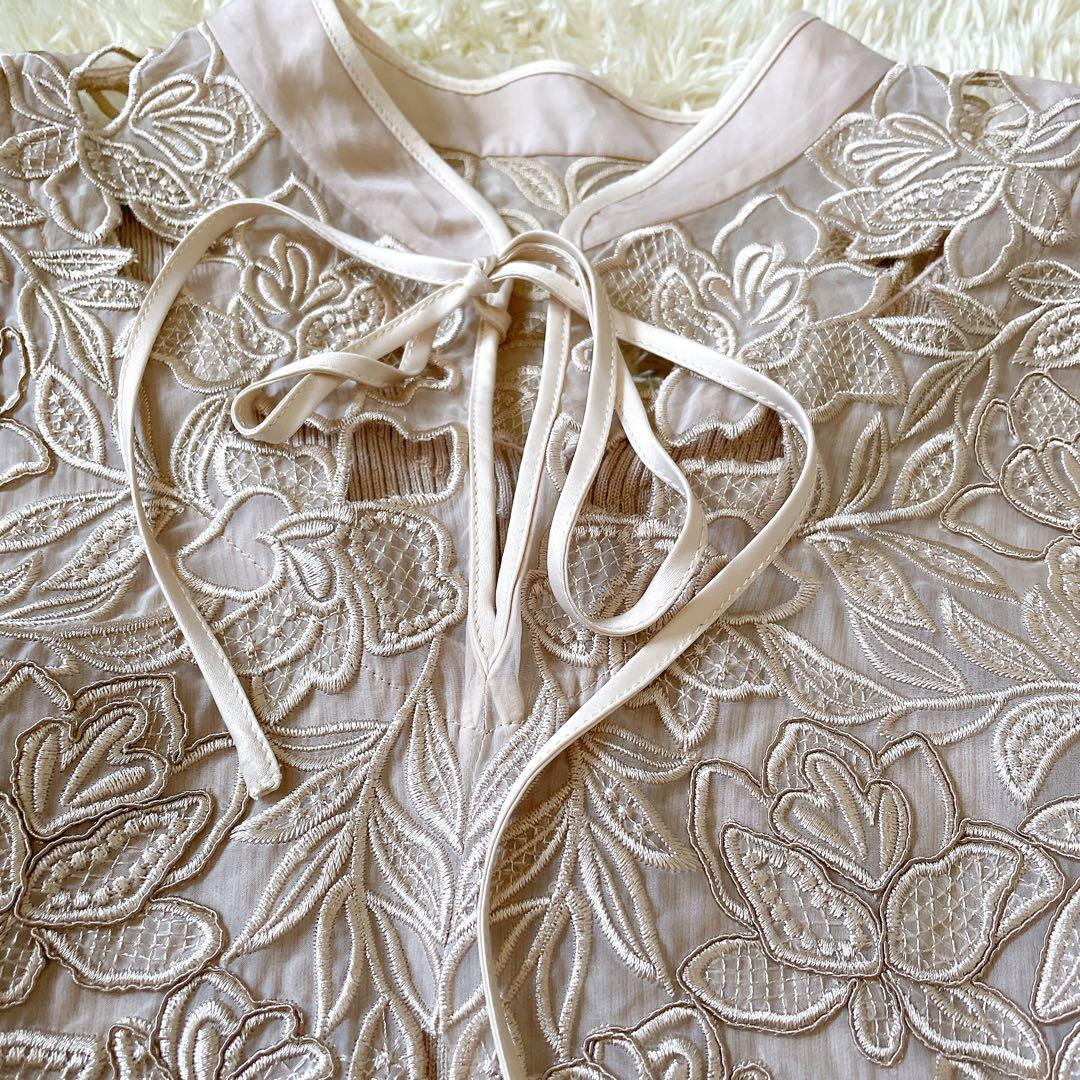 タグ付き 未使用 レースカラーニットプルオーバー