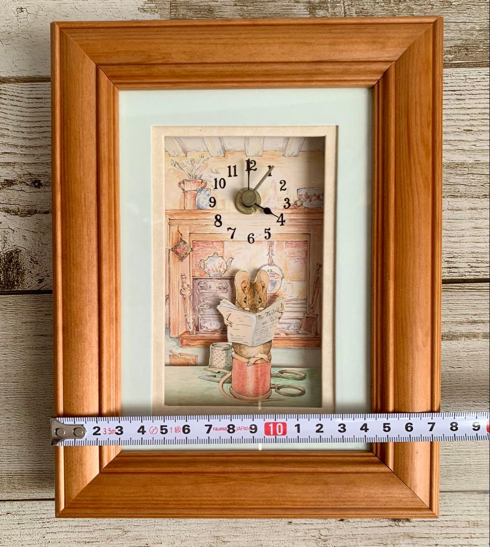 グロースターの仕立て屋 木製フレーム入り時計 ピーターラビット