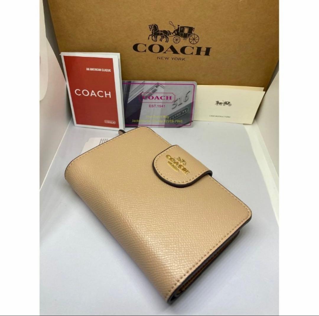 COACH　コーチ　C6390　二つ折り財布　クロスグレイン　ミディアム