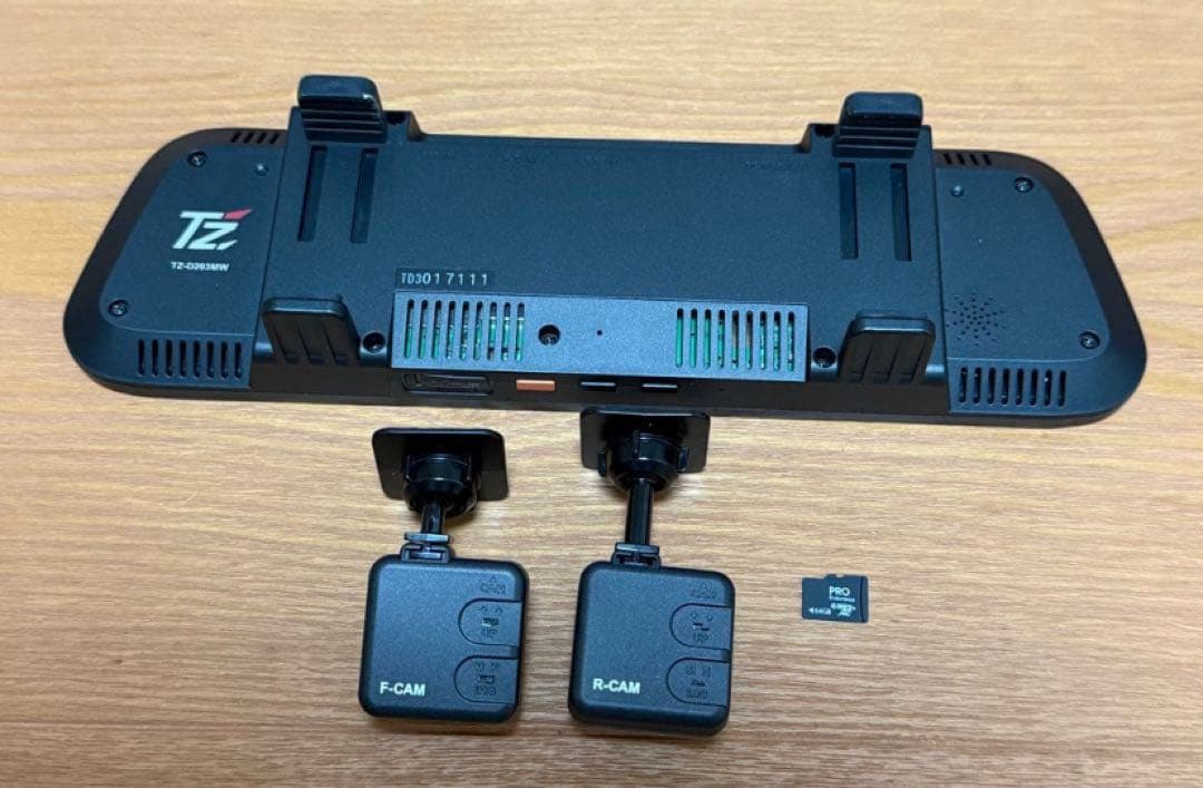 美品　TZ-D203MW ドラレコ　ミラー一体型　駐車監視ケーブル付