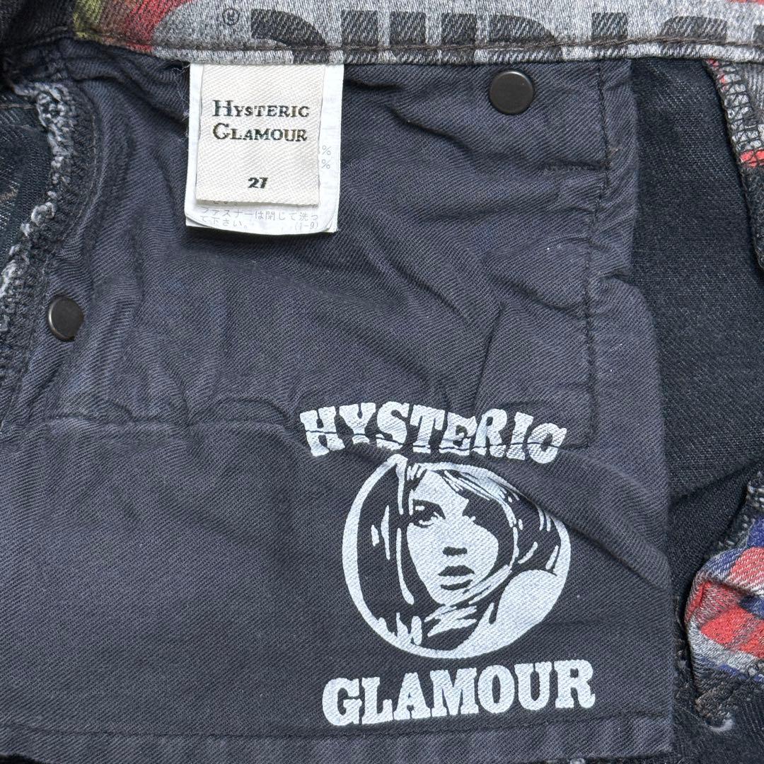 【美品】ヒステリックグラマー HYSTERIC MOTOR柄 フレアデニムパンツ