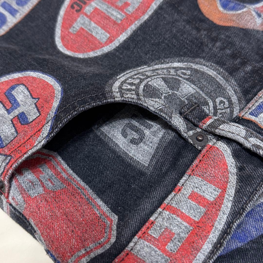 【美品】ヒステリックグラマー HYSTERIC MOTOR柄 フレアデニムパンツ