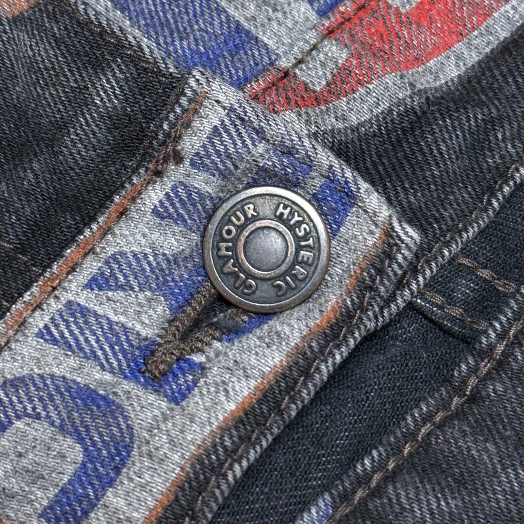 【美品】ヒステリックグラマー HYSTERIC MOTOR柄 フレアデニムパンツ