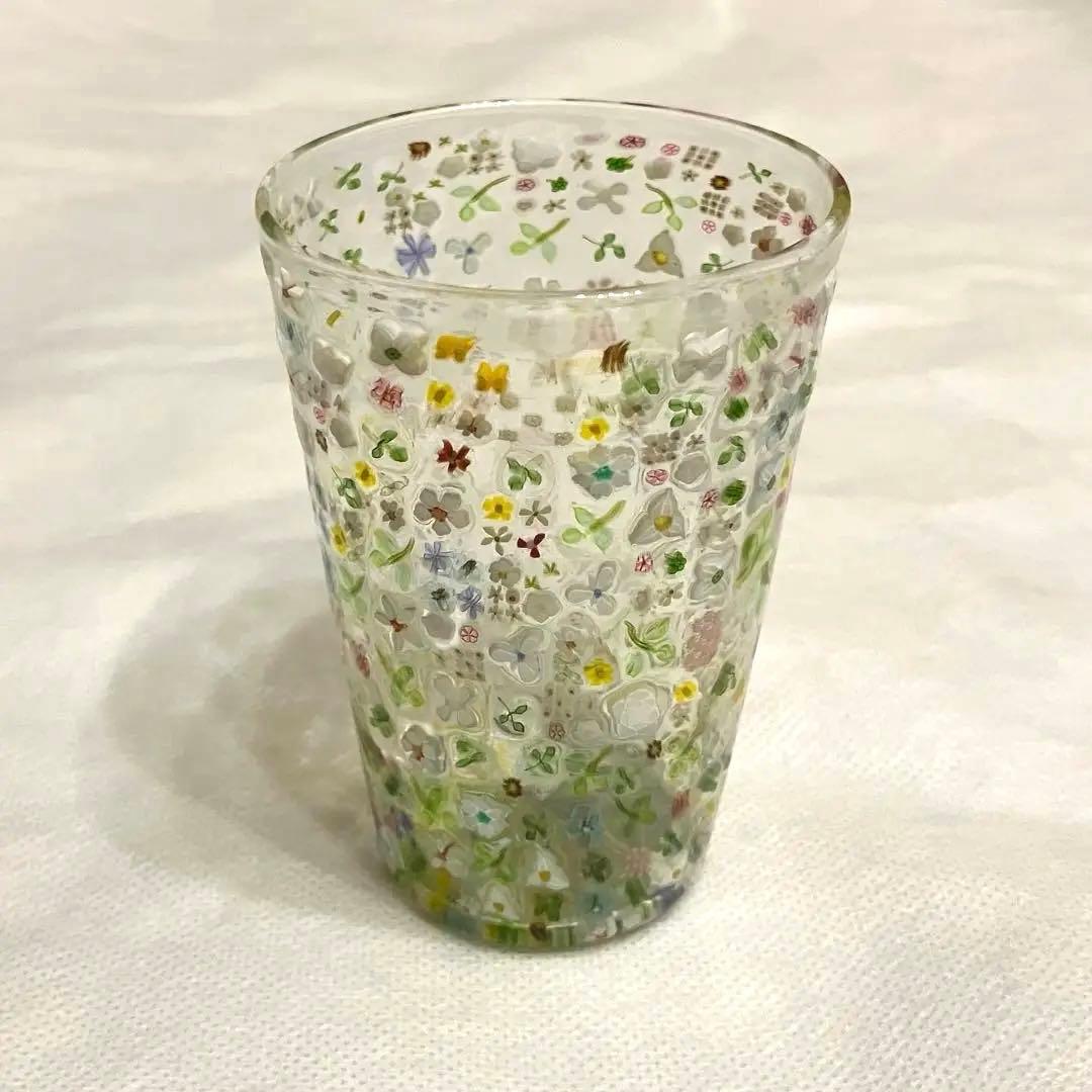 江波富士子　 江波冨士子　花の庭　ガラス　グラス　コップ