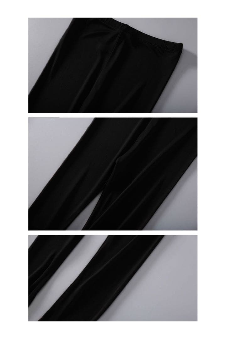 【じゅう様】シルク 100% 上下セット 2XL 黒 &3XL単品レギンス 黒