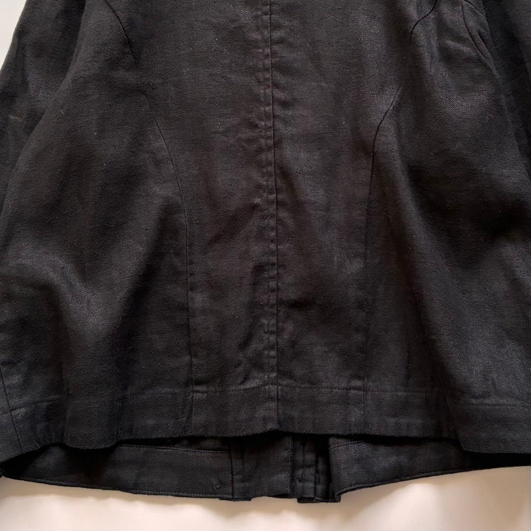 ネストローブ nest robe レイヤード風 リネン ジャケット 黒 ブラック
