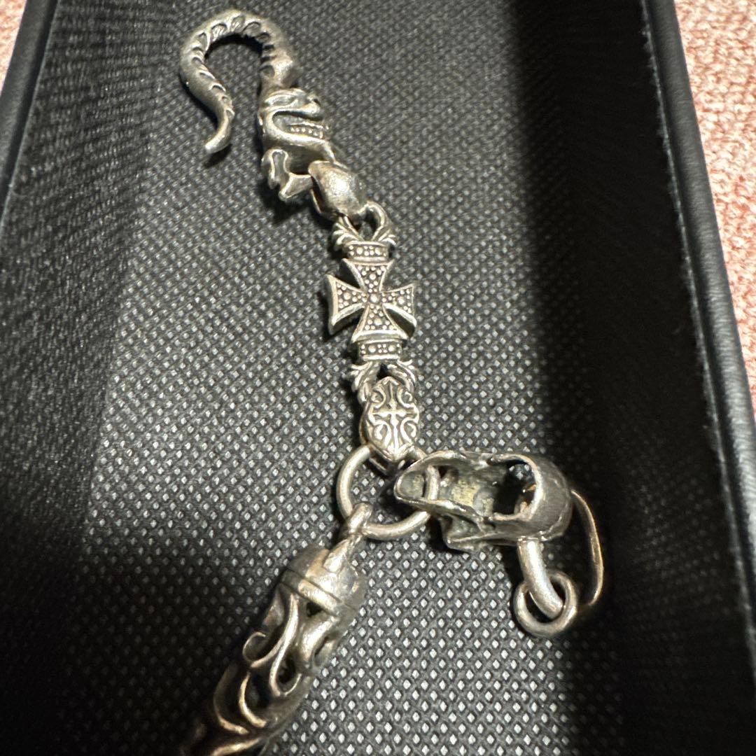 シルバー925スカルアイアンクロス　キーホルダー　値段交渉ok