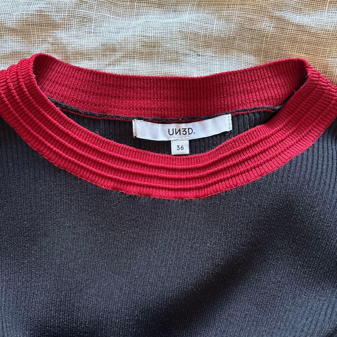 UN3D. カラーブロック長袖ニット 36