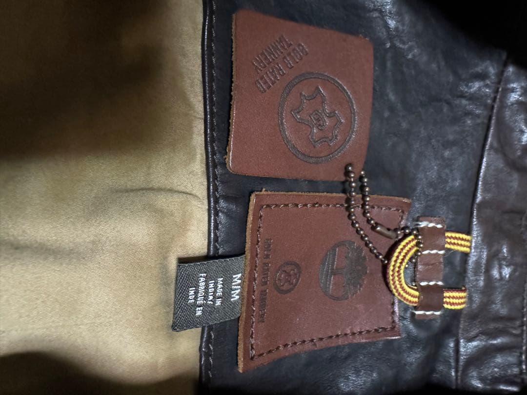 ティンバーランド　革ジャン　ジャケット　ダメージ加工　Timberland