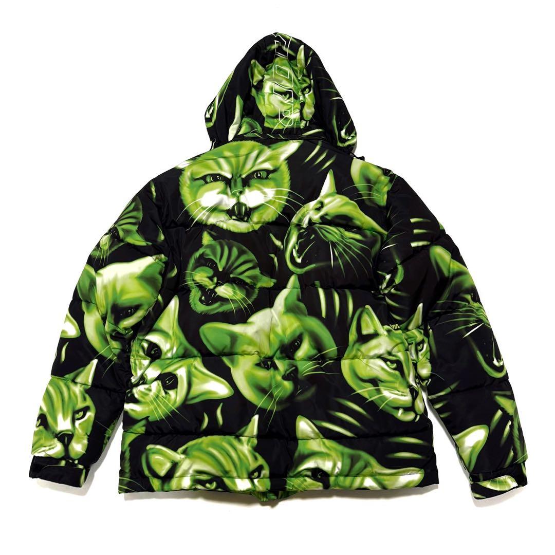 【美品】 RIPNDIP リップンディップ 総柄 フーデッド 中綿ジャケット