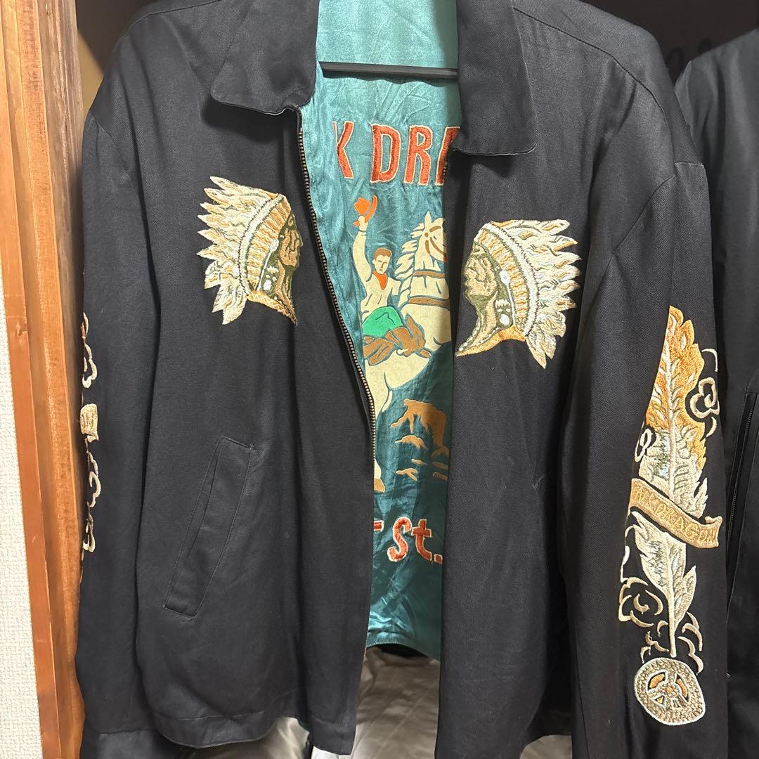 ビッグチーフ ピンクドラゴン サテンジャケット