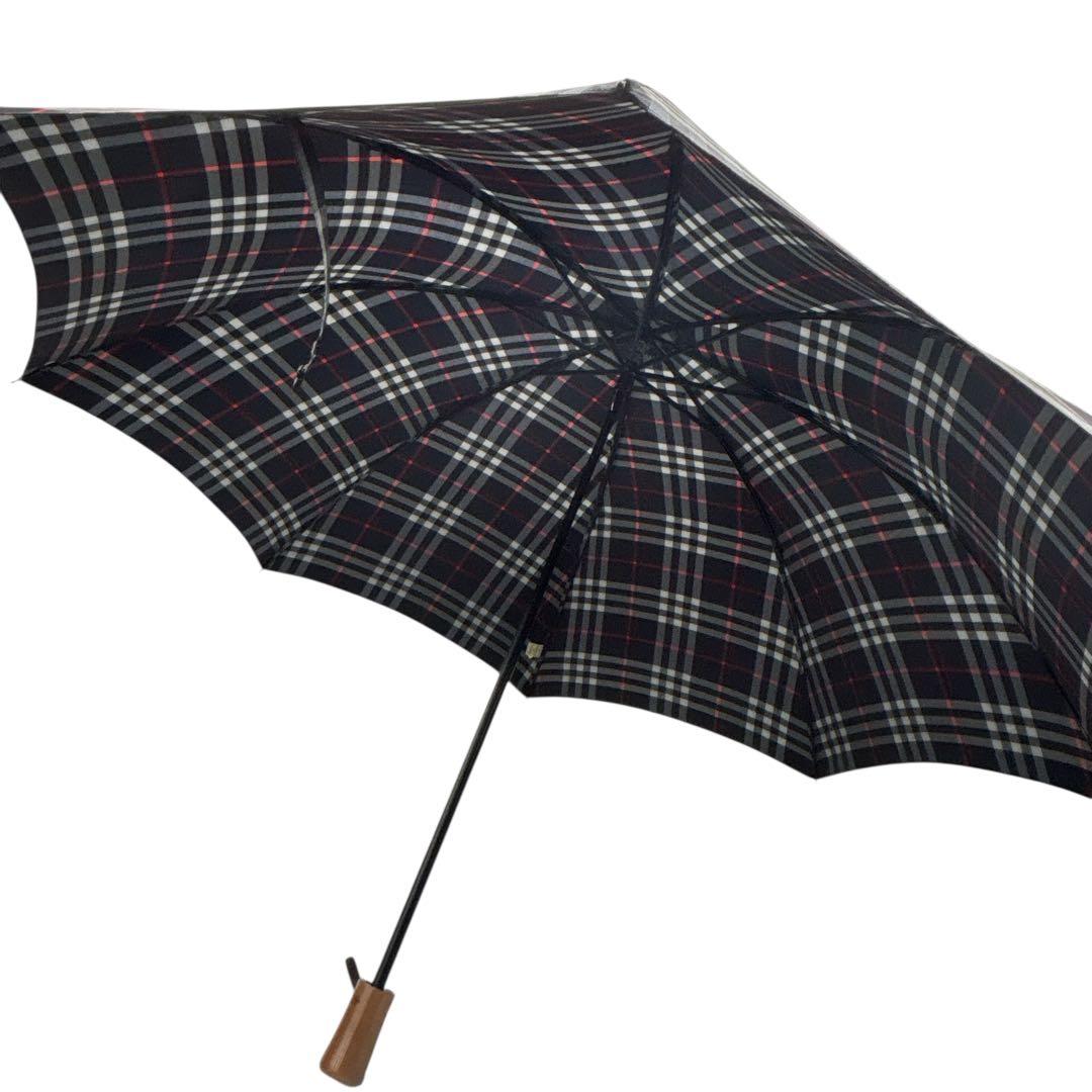 ✨未使用品✨Burberry 折りたたみ傘 ネイビー チェック柄　58cm