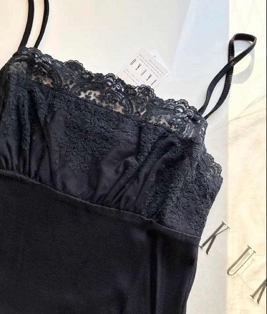 専用です！IKUKO イクコ ブラックレースキャミソールワンピース