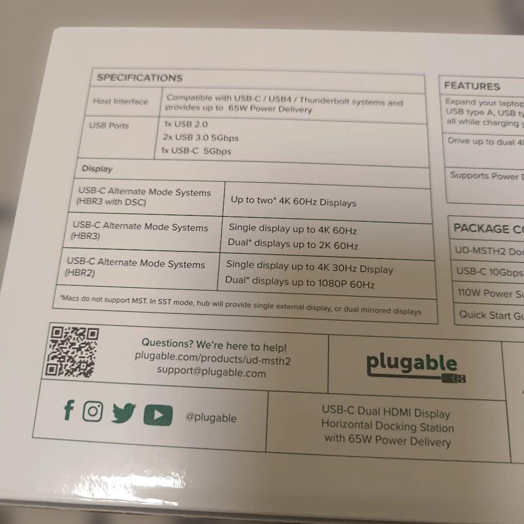 【UD‐MSTH2】plugable Docking Station