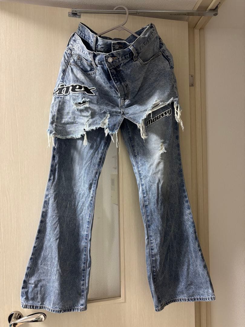 AVIREX × MOUSSY フレアパンツ