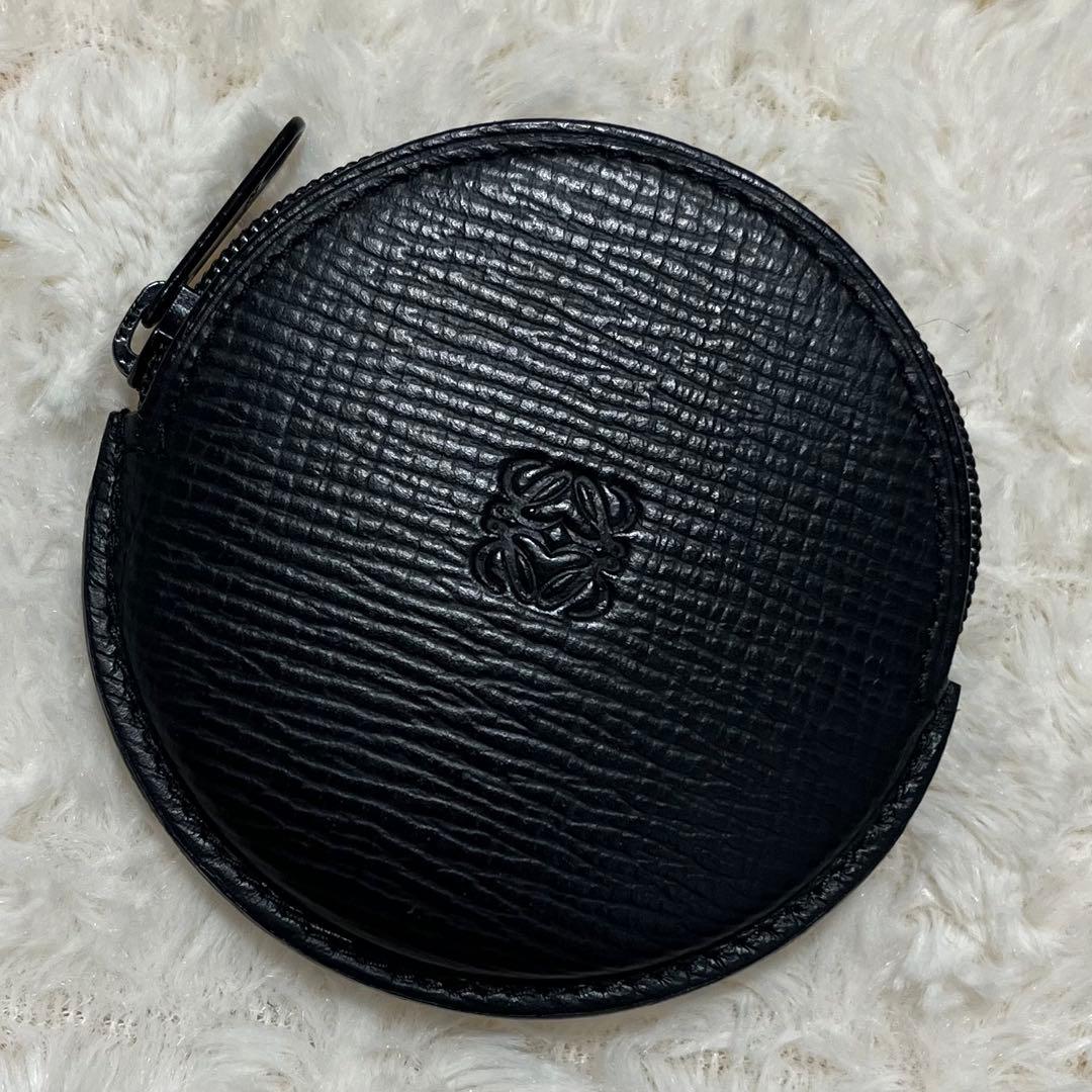 美品 ロエベ LOEWE アナグラム ブラック レザー 黒 ケース 小銭入