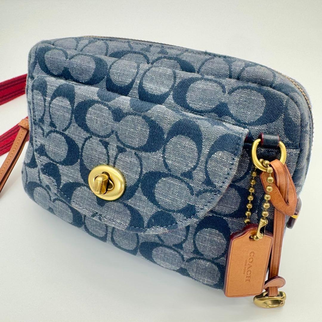 コーチ COACH シグネチャー ボディバッグ ウエストバッグ 保存袋付 美品