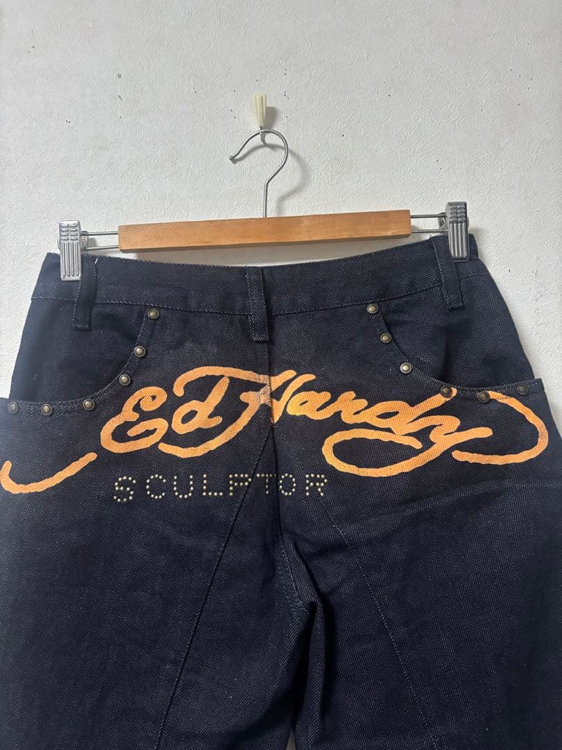 パンツ Sculptor X Ed Hardy Cracked Angel Denim