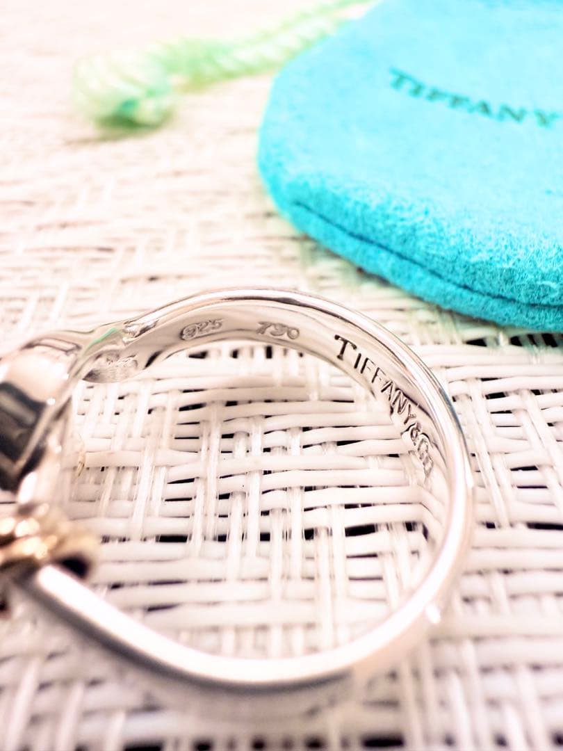 ティファニー フック＆アイ リング 9号　750 研磨洗浄済み　指輪　925