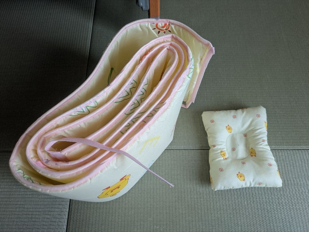 【送料込み】ベビーベッド グレー 高さ調整可能 ゆりかご 蚊帳付き