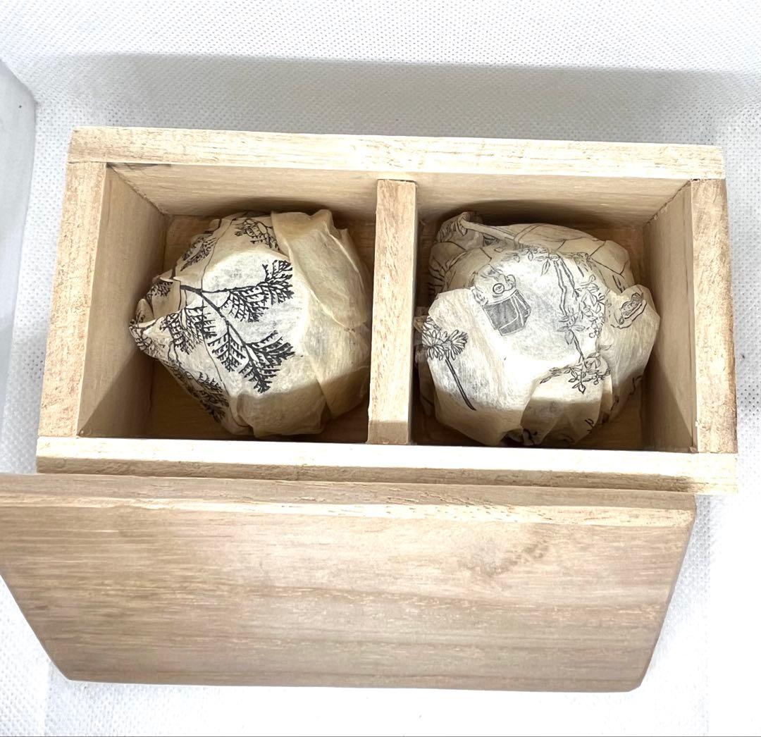 6代　高橋道八作　富岡鉄斎画　合作　茶碗2個　桐箱入り　骨董