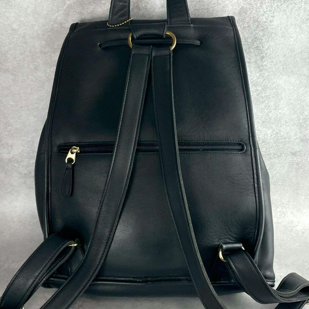 オールドコーチ USA製 リュック ターンロック レザー vintage 黒