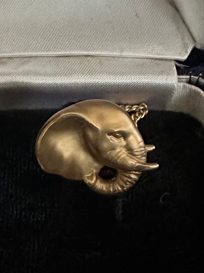 K18 象 ピンバッチ タイタック/ヴィンテージ