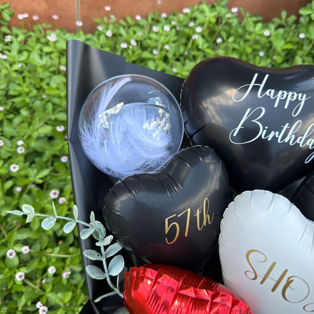 専用☻♡黒バルーンブーケ花束｜風船 推し活 生誕祭 推し会 プレゼント 卒業式