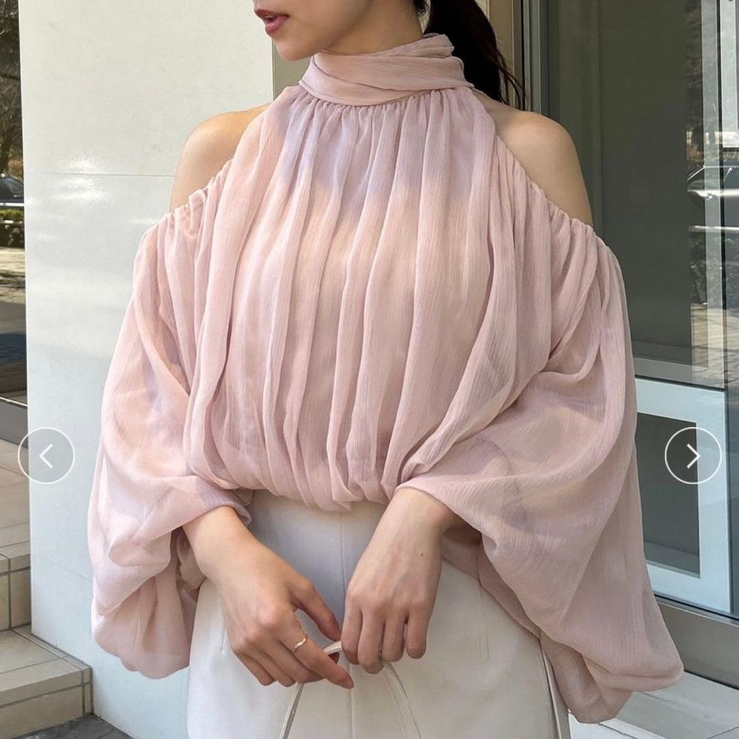 anuans シフォンボリュームブラウス PBEG