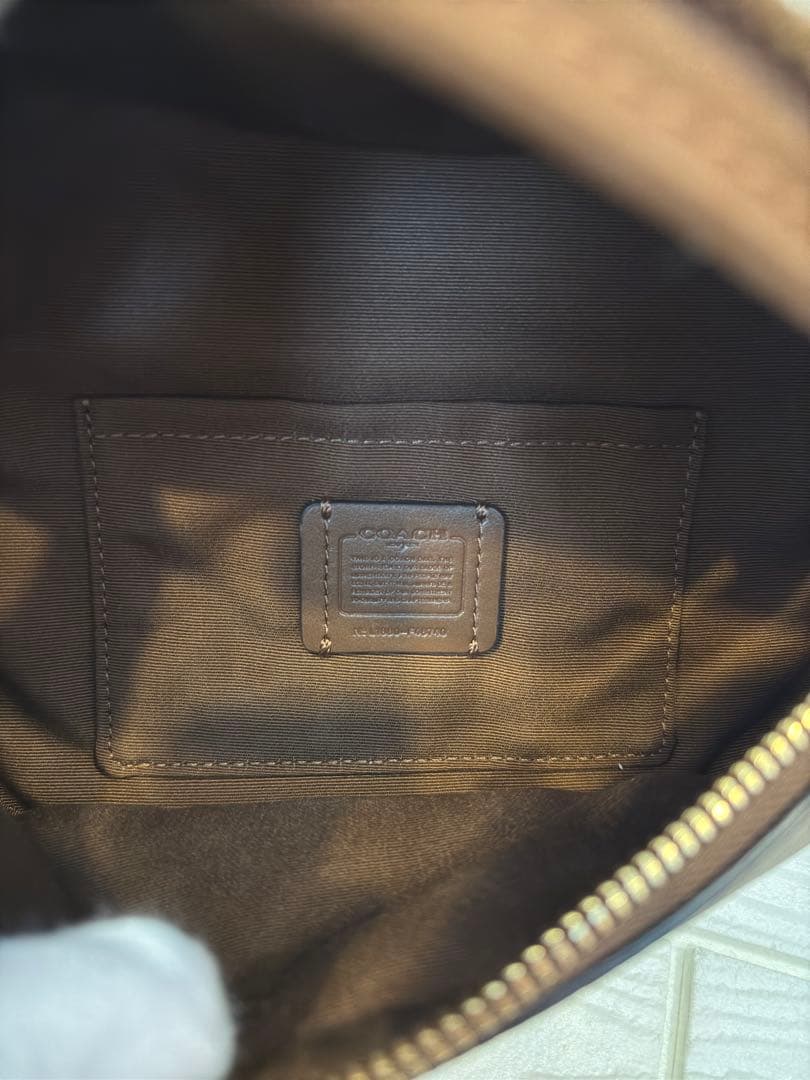 COACH シグネチャー ウエストバッグ ボディバッグ レザー 茶色