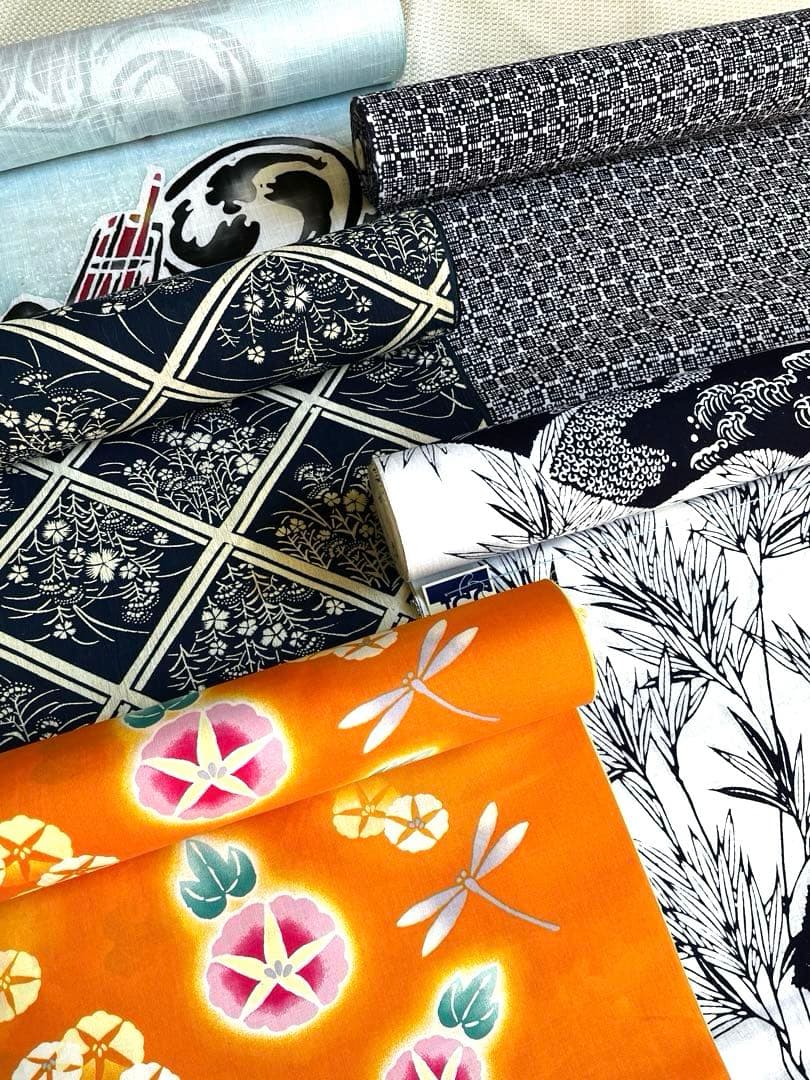 リメイク用 浴衣 反物 5点セット まとめ売り Ｅ