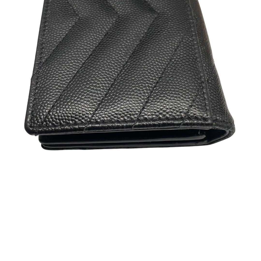 極美品✨サンローラン カードケース YSL カサンドラ キャビアスキン 黒