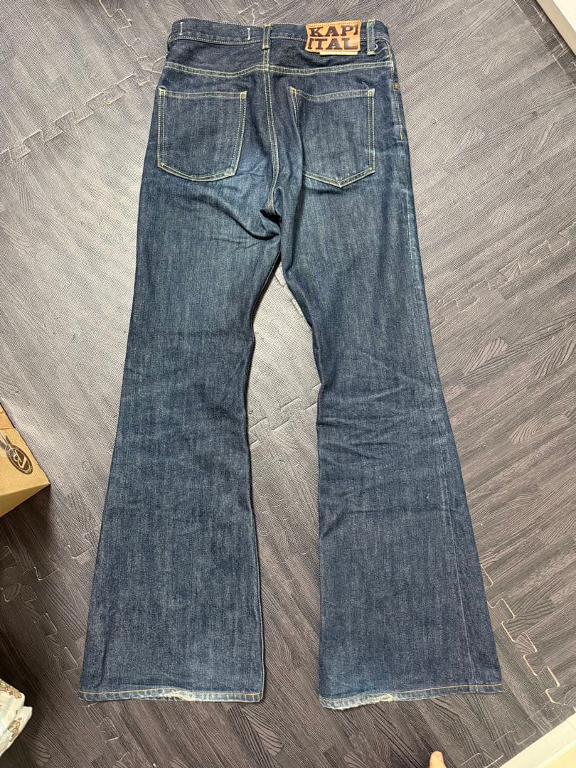 KAPITAL フレアデニムパンツ ダークブルー