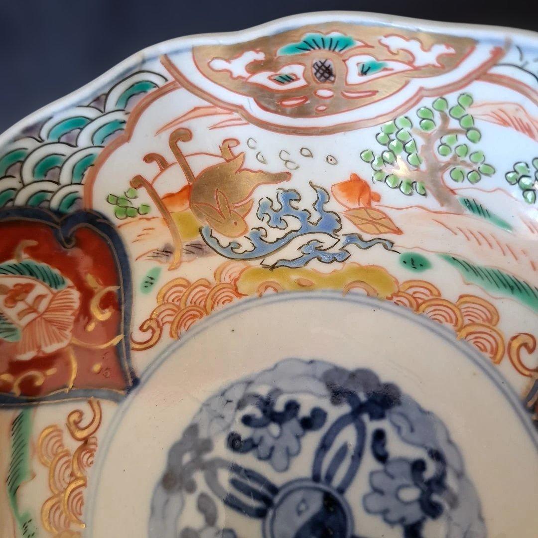 「ご成約者」です。 「金彩うさぎに 青海波」古伊万里皿　2点まとめて