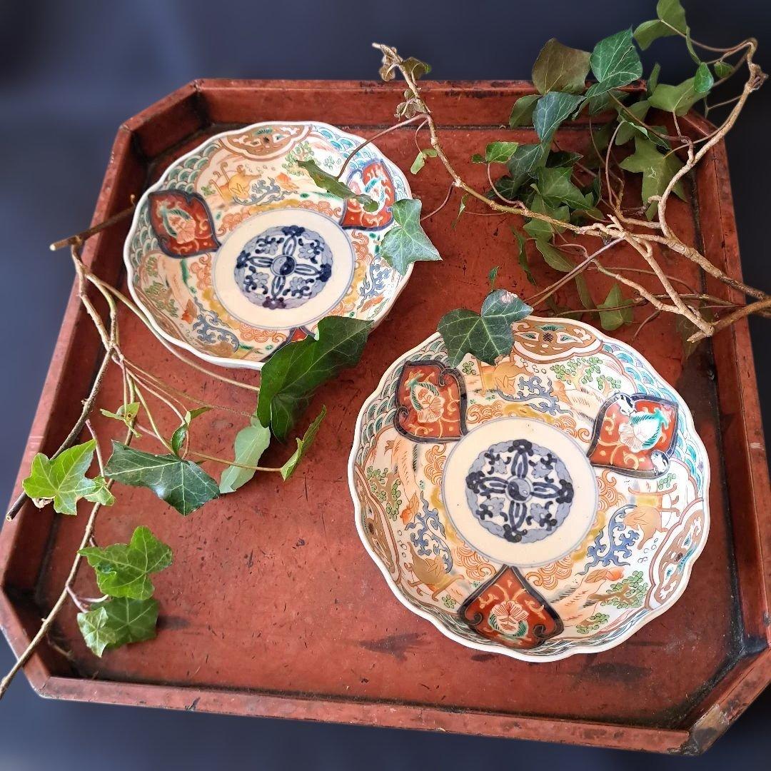 「ご成約者」です。 「金彩うさぎに 青海波」古伊万里皿　2点まとめて