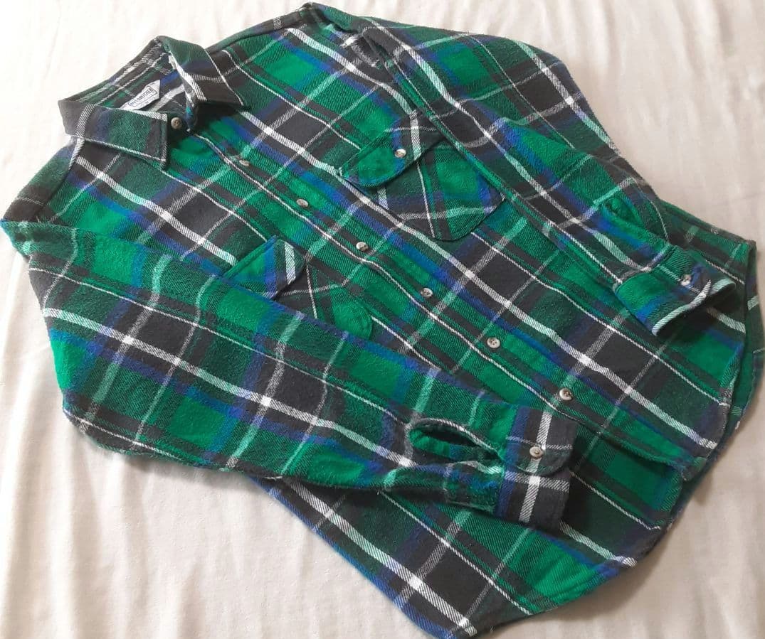 70s 80s FIVE BROTHER ネルシャツ 三角タグ USA製 M