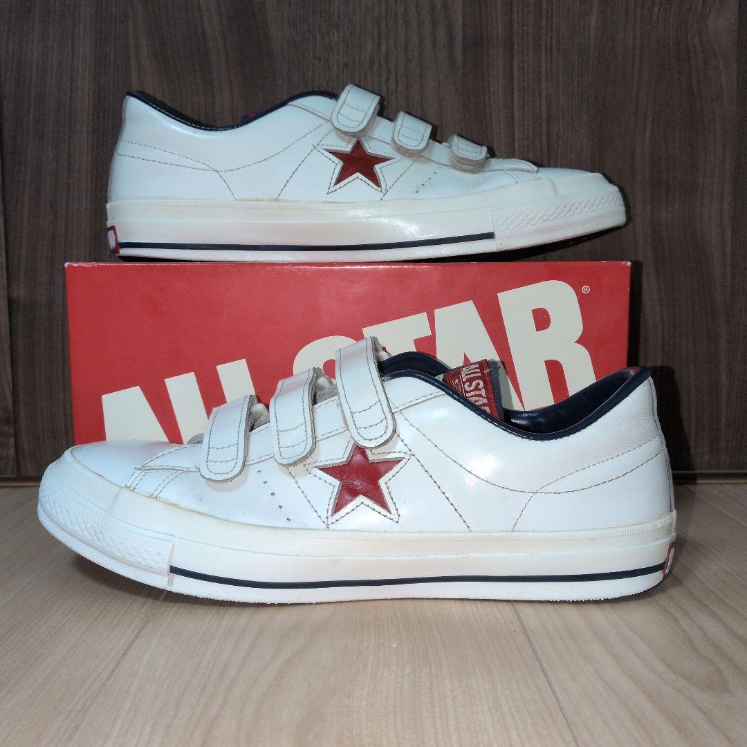【US9.5】ワンスター　白×赤　V-3レザー　ベルクロ　 ALL STAR