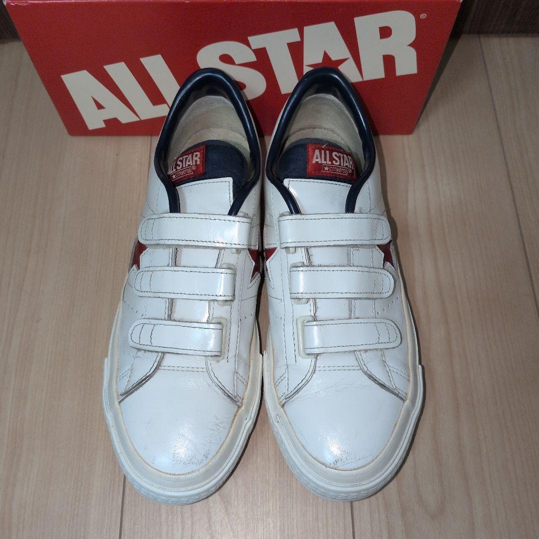 【US9.5】ワンスター　白×赤　V-3レザー　ベルクロ　 ALL STAR