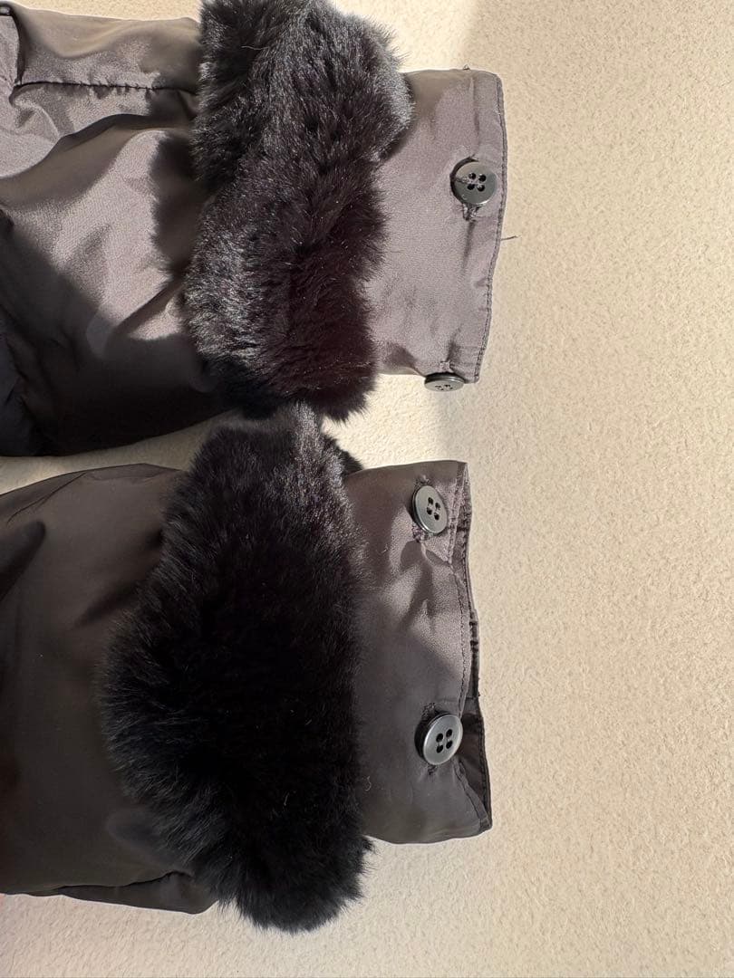 SHIPS ダウンジャケット フードショートダウン ファー付き 黒36