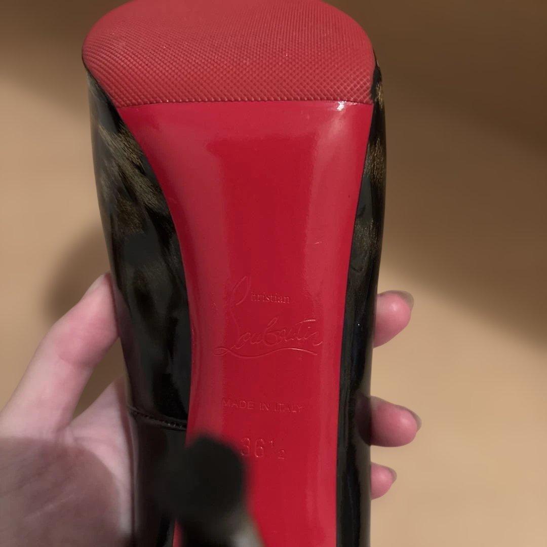 Christian Louboutin ヒョウ柄オープントゥハイヒール