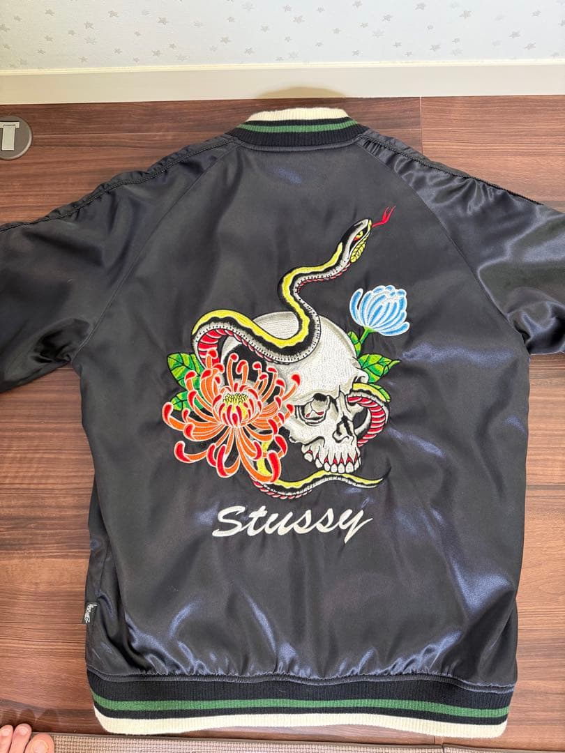 old stussy スカル&スネーク スカジャン M 新品未使値札有り