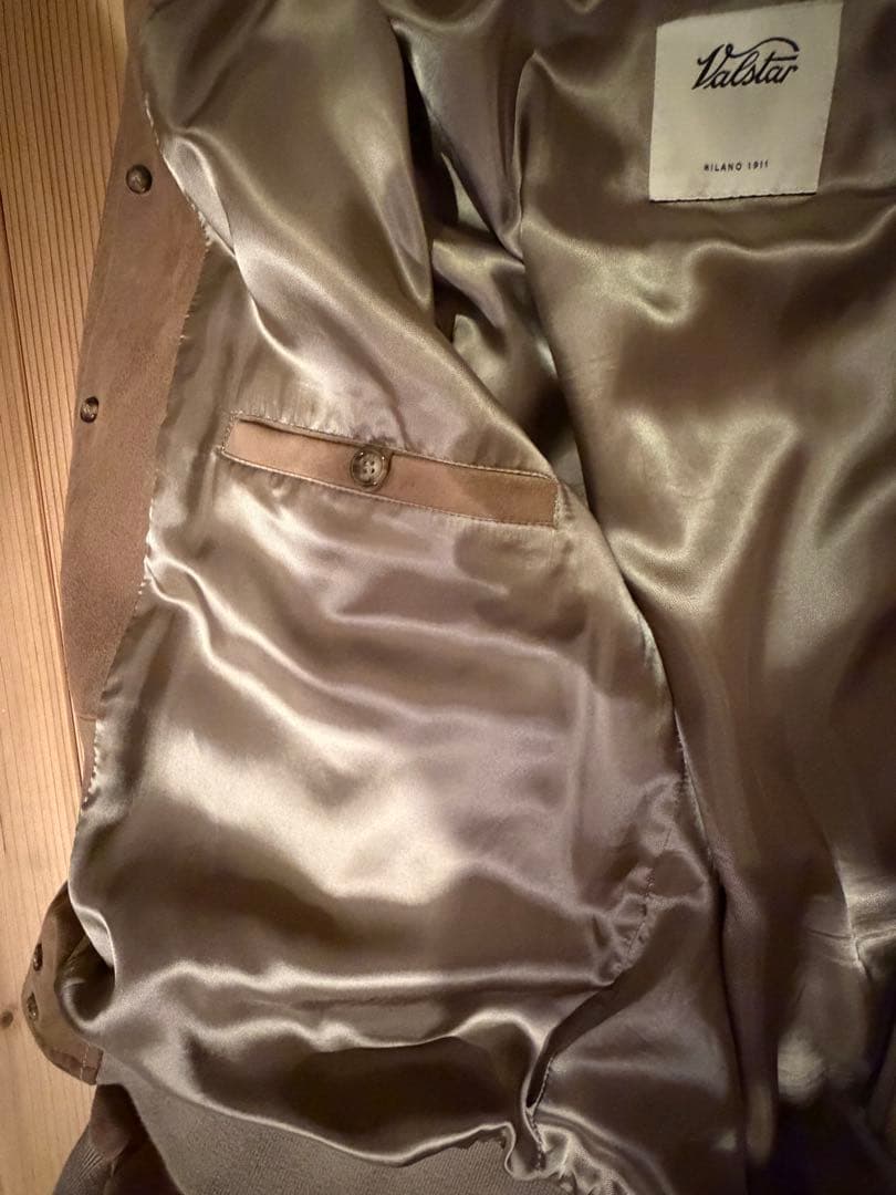 Valstarベージュ スエード風 ボタンジャケット
