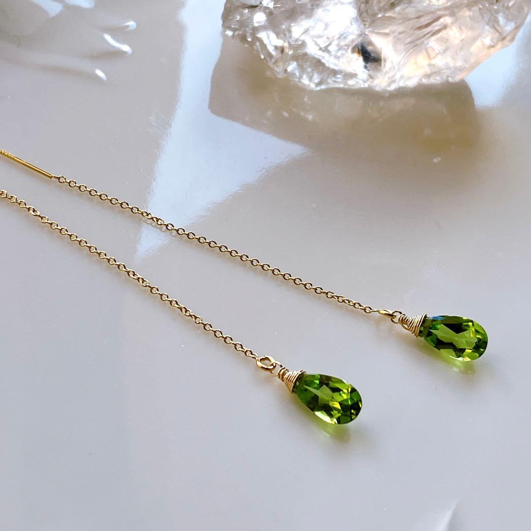 Kaya◆一点物✧パイライト×グレーイエローダイヤモンドピアス✧14kgf