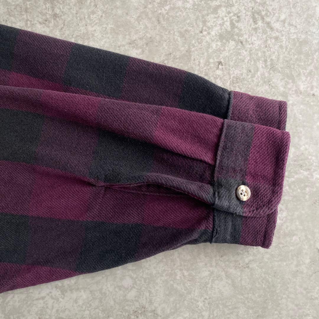 ド渋 好配色 チェック 70s 80s DEERSKIN ネルシャツ USA製