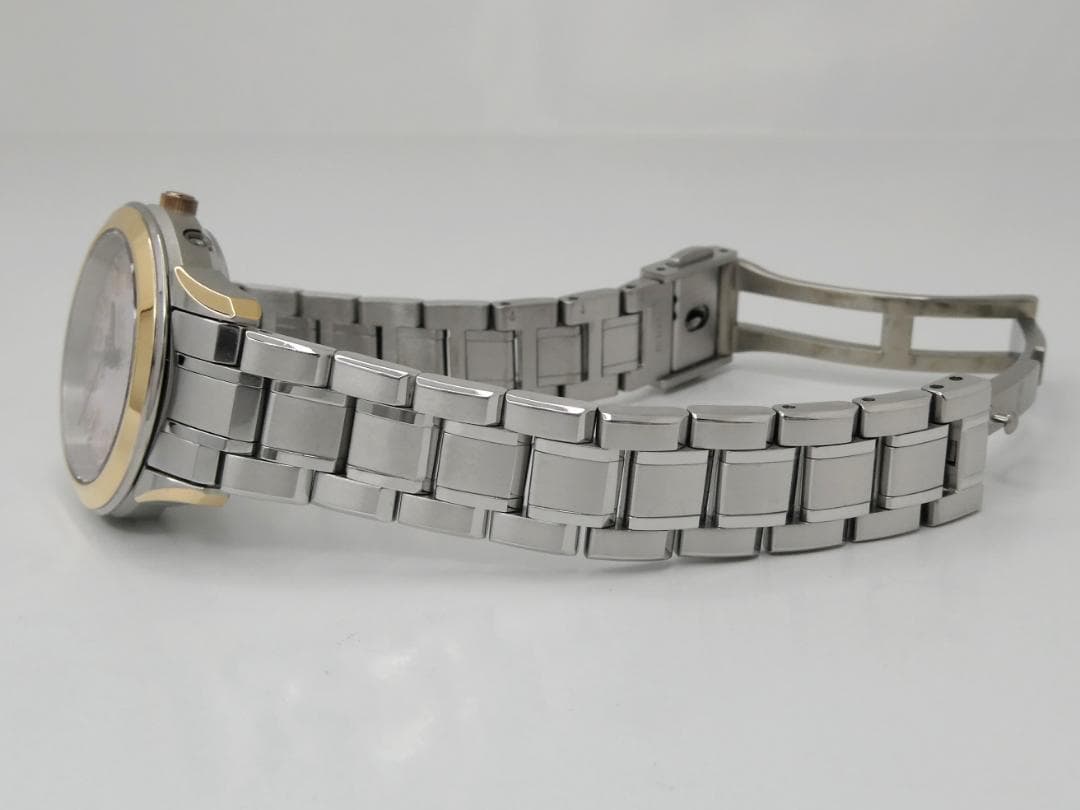 ✴美品稼働品 シチズン エクシード チタン 白蝶貝 エコドライブ電波時計 15㎝