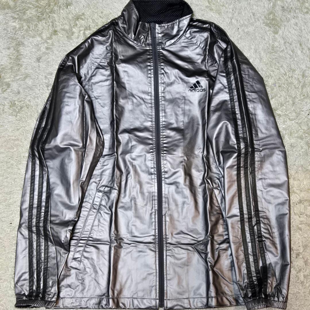 希少色　アディダス　ジャージ セットアップ ロゴ シルバー JD2006 L