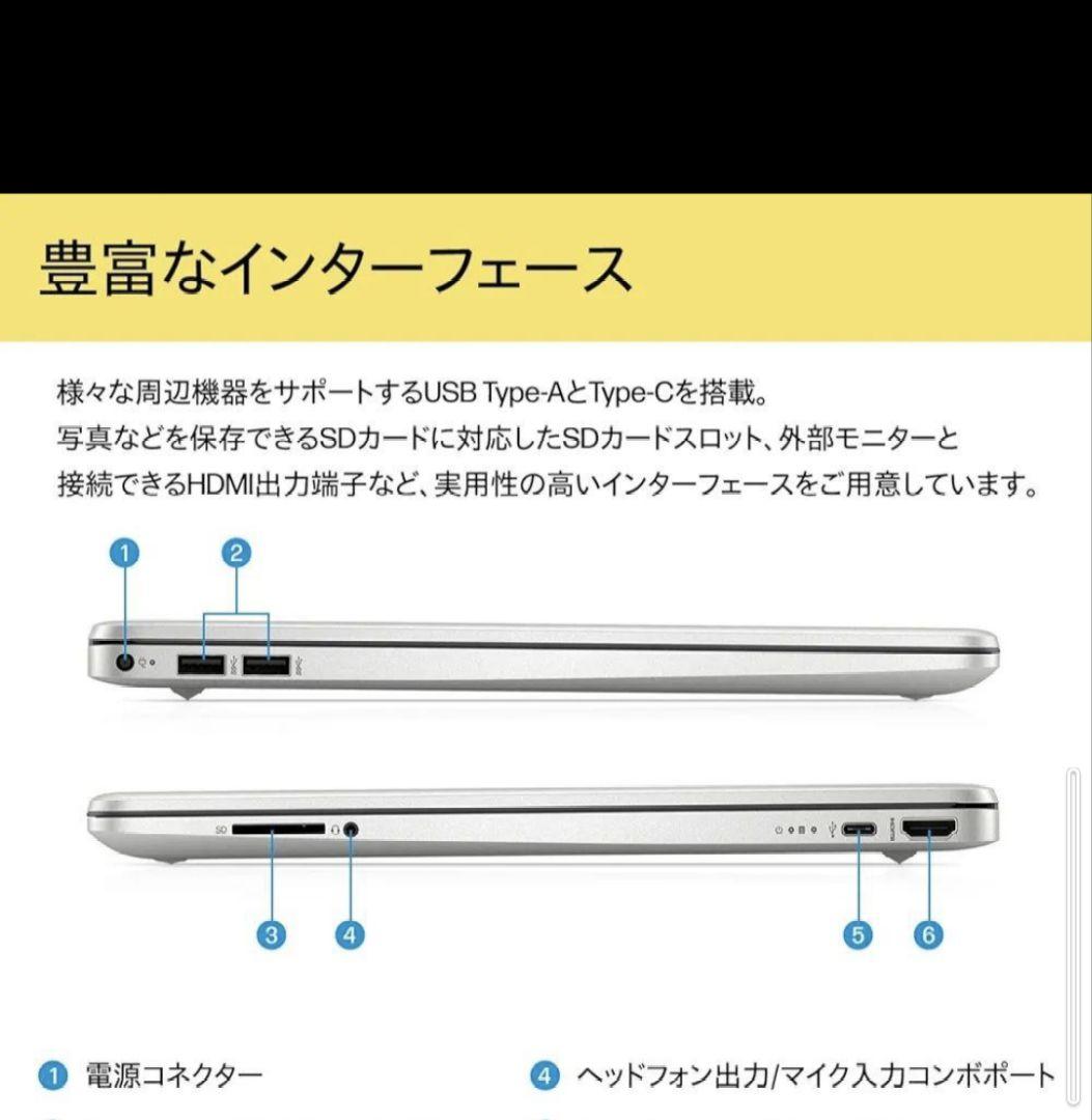 HP ノートパソコン 15.6インチ 128GB SSD フルHD